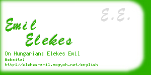 emil elekes business card